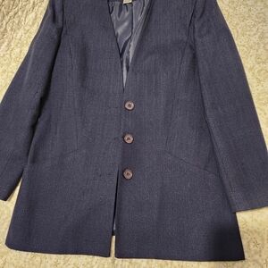 Elegant Women's Navy Blue 2 Piece Suit With Skirt